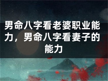 男命八字看老婆职业能力,男命八字看妻子的能力