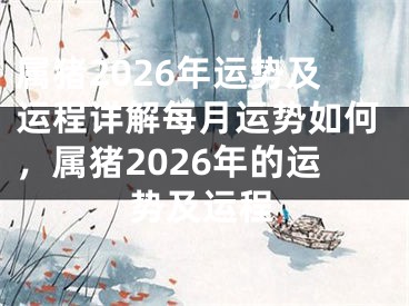 属猪2026年运势及运程详解每月运势如何，属猪2026年的运势及运程