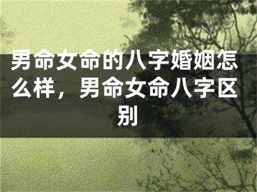 男命女命的八字婚姻怎么样，男命女命八字区别