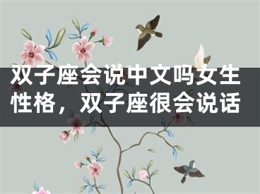 双子座会说中文吗女生性格，双子座很会说话