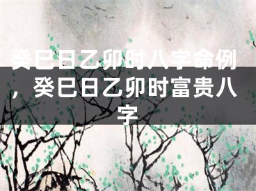 癸巳日乙卯时八字命例，癸巳日乙卯时富贵八字