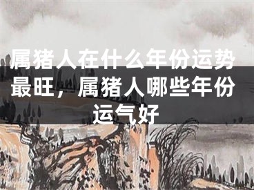 属猪人在什么年份运势最旺,属猪人哪些年份运气好