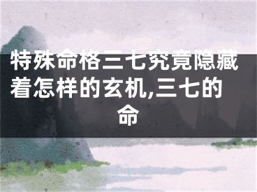 特殊命格三七究竟隐藏着怎样的玄机,三七的命