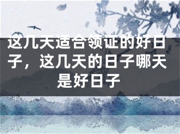 这几天适合领证的好日子，这几天的日子哪天是好日子