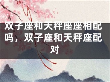 双子座和天秤座座相配吗，双子座和天秤座配对