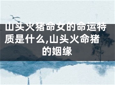 山头火猪命女的命运特质是什么,山头火命猪的姻缘