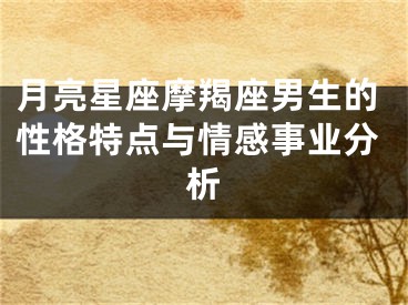 月亮星座摩羯座男生的性格特点与情感事业分析