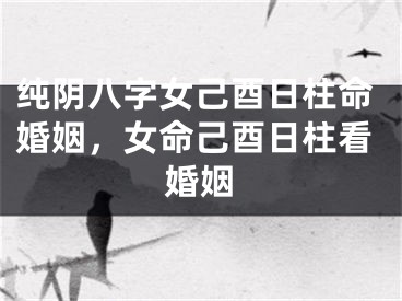 纯阴八字女己酉日柱命婚姻,女命己酉日柱看婚姻