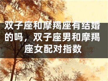 双子座和摩羯座有结婚的吗,双子座男和摩羯座女配对指数