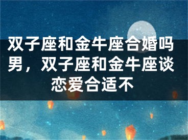 双子座和金牛座合婚吗男，双子座和金牛座谈恋爱合适不