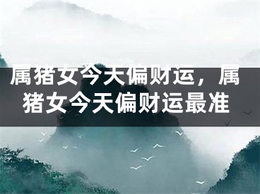 属猪女今天偏财运,属猪女今天偏财运最准