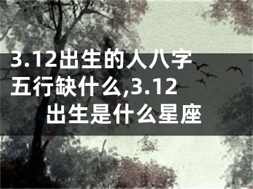 3.12出生的人八字五行缺什么,3.12出生是什么星座