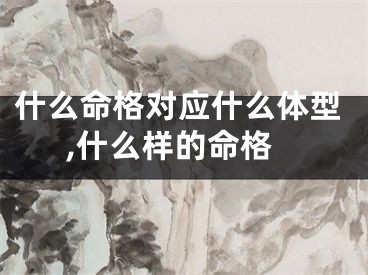 什么命格对应什么体型,什么样的命格