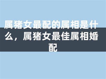 属猪女最配的属相是什么，属猪女最佳属相婚配