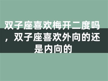 双子座喜欢梅开二度吗，双子座喜欢外向的还是内向的