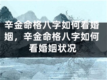 辛金命格八字如何看婚姻,辛金命格八字如何看婚姻状况