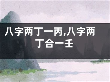 八字两丁一丙,八字两丁合一壬