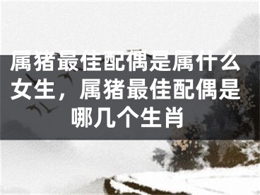 属猪最佳配偶是属什么女生，属猪最佳配偶是哪几个生肖