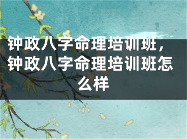 钟政八字命理培训班，钟政八字命理培训班怎么样