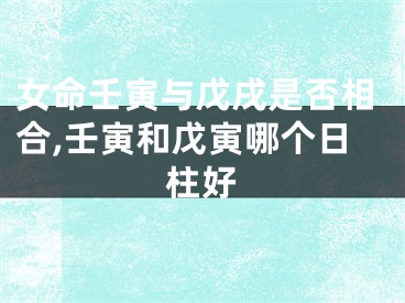 女命壬寅与戊戌是否相合,壬寅和戊寅哪个日柱好