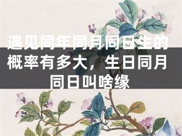 遇见同年同月同日生的概率有多大，生日同月同日叫啥缘