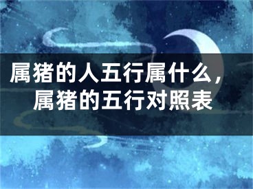 属猪的人五行属什么，属猪的五行对照表