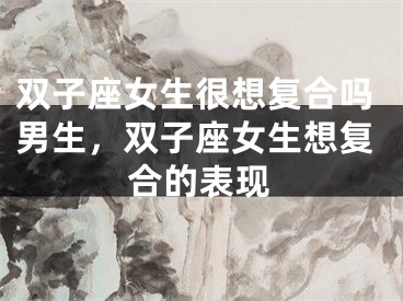 双子座女生很想复合吗男生，双子座女生想复合的表现