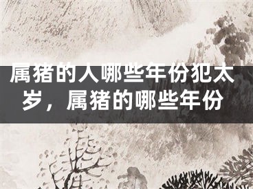 属猪的人哪些年份犯太岁，属猪的哪些年份