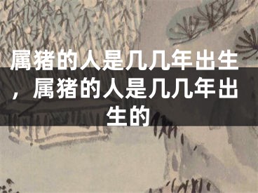 属猪的人是几几年出生，属猪的人是几几年出生的