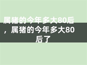 属猪的今年多大80后，属猪的今年多大80后了