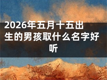 2026年五月十五出生的男孩取什么名字好听