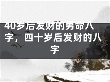 40岁后发财的男命八字,四十岁后发财的八字