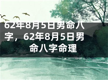62年8月5日男命八字，62年8月5日男命八字命理