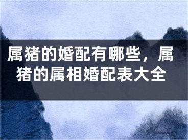属猪的婚配有哪些,属猪的属相婚配表大全