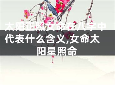 太阳正照女命在八字中代表什么含义,女命太阳星照命
