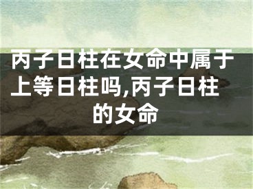 丙子日柱在女命中属于上等日柱吗,丙子日柱的女命