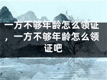 一方不够年龄怎么领证,一方不够年龄怎么领证吧