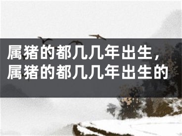 属猪的都几几年出生，属猪的都几几年出生的