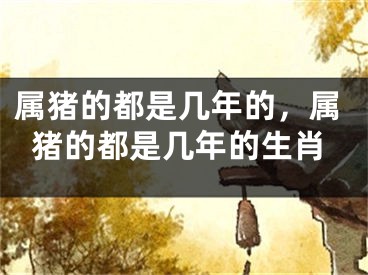 属猪的都是几年的，属猪的都是几年的生肖