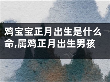 鸡宝宝正月出生是什么命,属鸡正月出生男孩