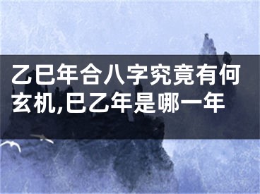 乙巳年合八字究竟有何玄机,巳乙年是哪一年