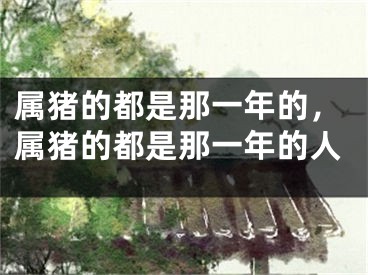 属猪的都是那一年的，属猪的都是那一年的人