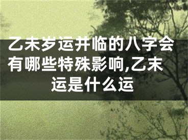 乙未岁运并临的八字会有哪些特殊影响,乙末运是什么运