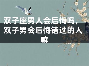 双子座男人会后悔吗,双子男会后悔错过的人嘛