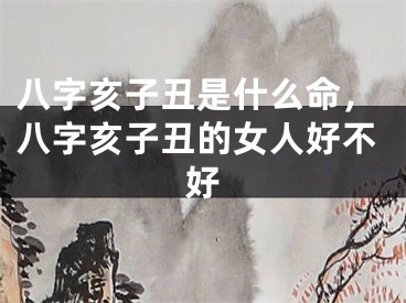八字亥子丑是什么命，八字亥子丑的女人好不好