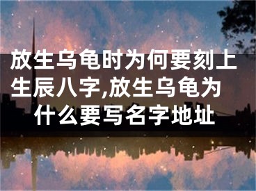 放生乌龟时为何要刻上生辰八字,放生乌龟为什么要写名字地址