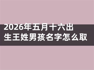 2026年五月十六出生王姓男孩名字怎么取