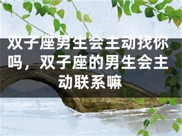 双子座男生会主动找你吗，双子座的男生会主动联系嘛