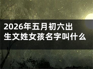 2026年五月初六出生文姓女孩名字叫什么