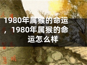 1980年属猴的命运,1980年属猴的命运怎么样